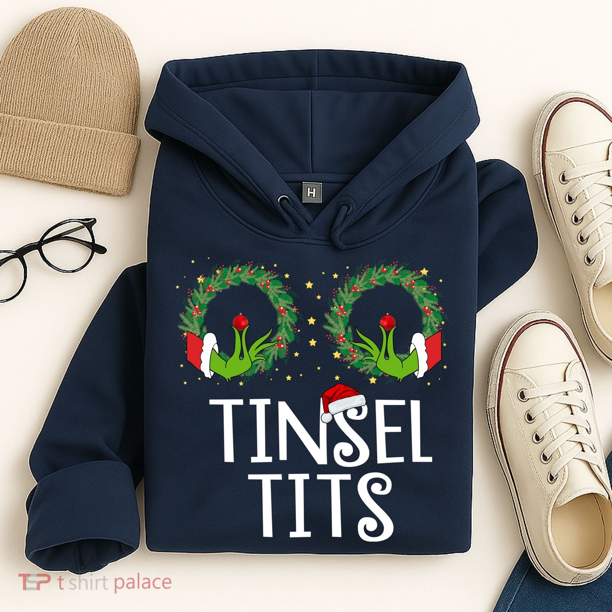 Tinsel Tits Funny Christmas Hoodie