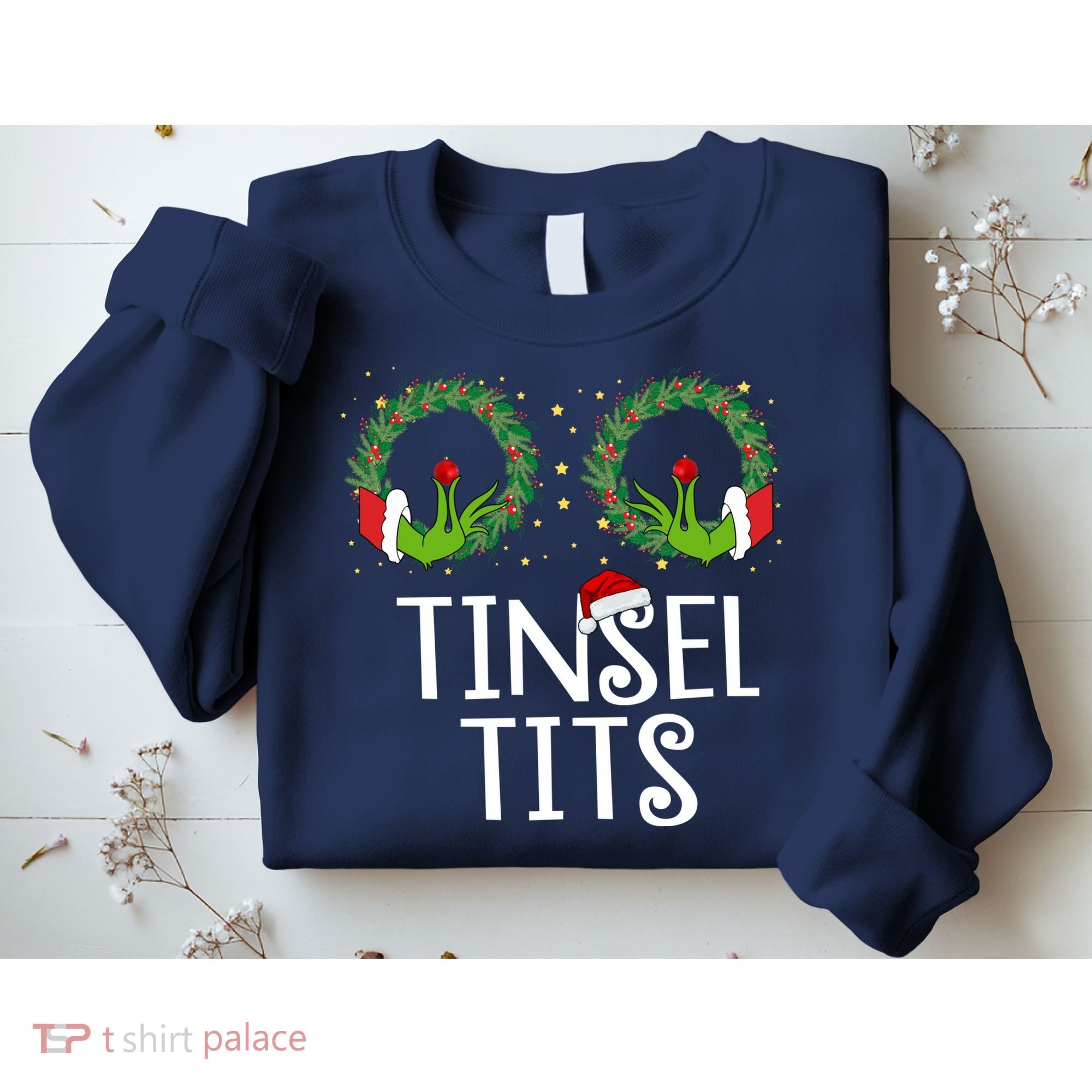 Tinsel Tits Funny Christmas Sweatshirt