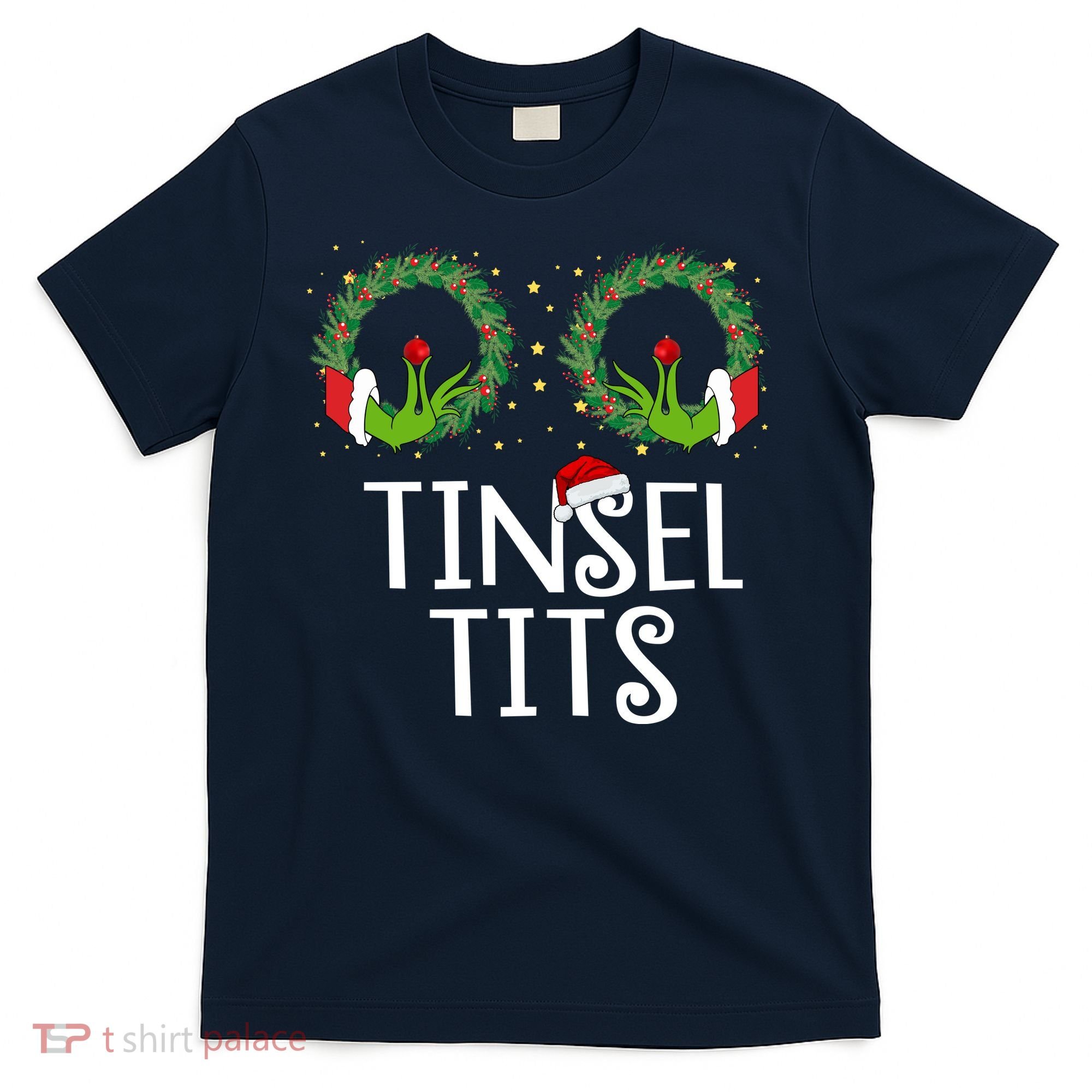 Tinsel Tits Funny Christmas T-Shirt