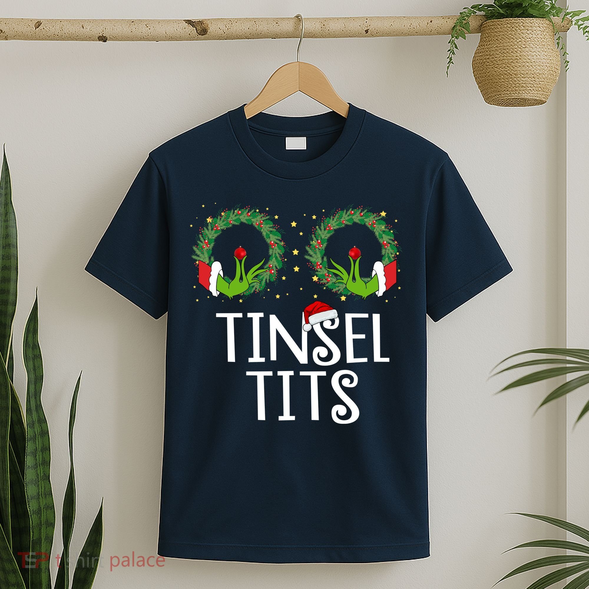 Tinsel Tits Funny Christmas T-Shirt
