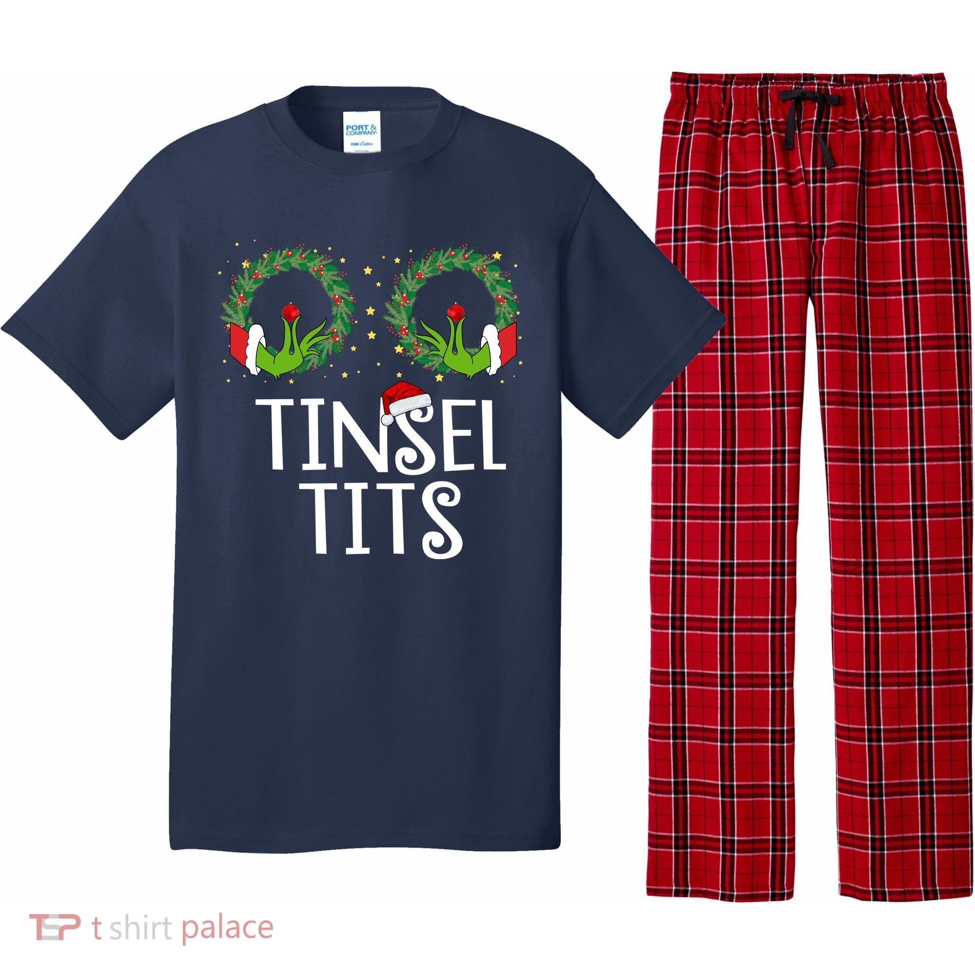 Tinsel Tits Funny Christmas Pajama Set