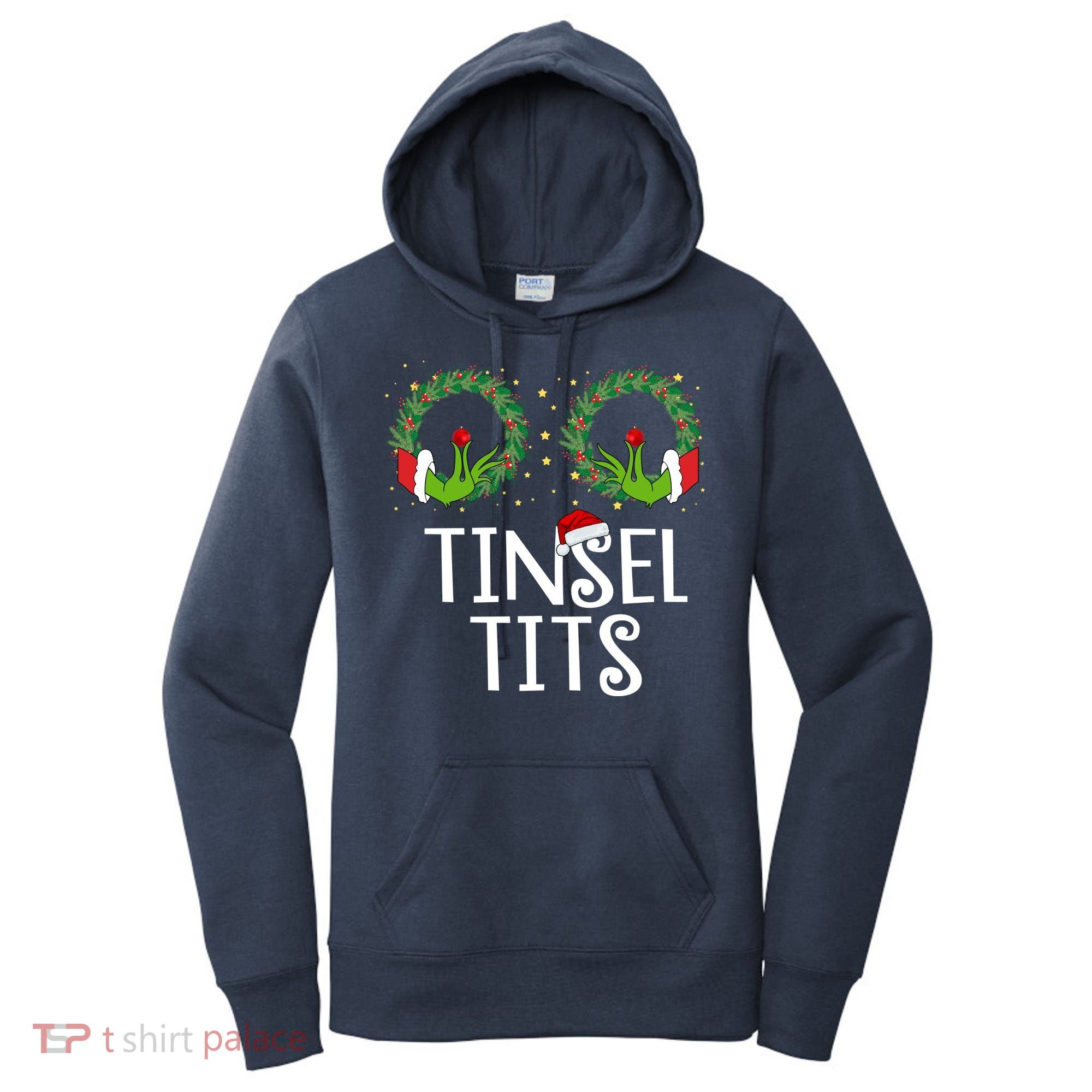 Tinsel Tits Funny Christmas Women's Hoodie