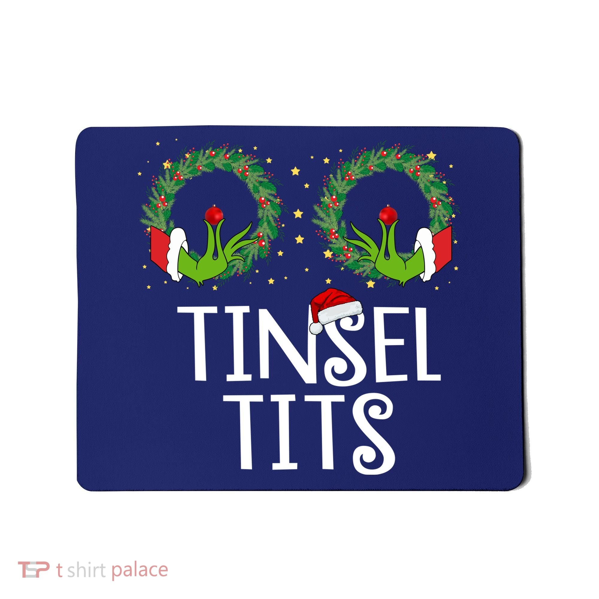 Tinsel Tits Funny Christmas Mousepad