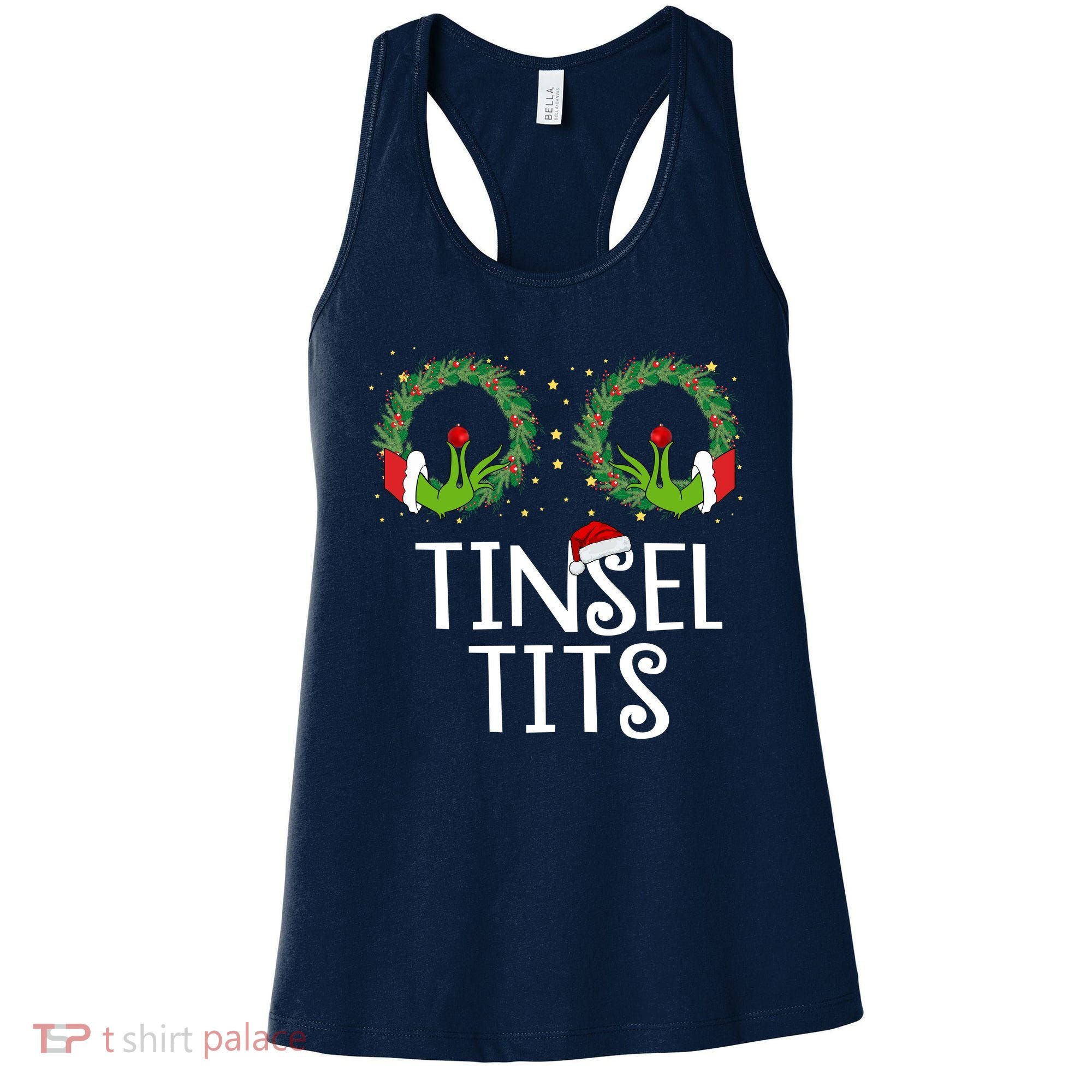 Tinsel Tits Funny Christmas Women's Tank Top