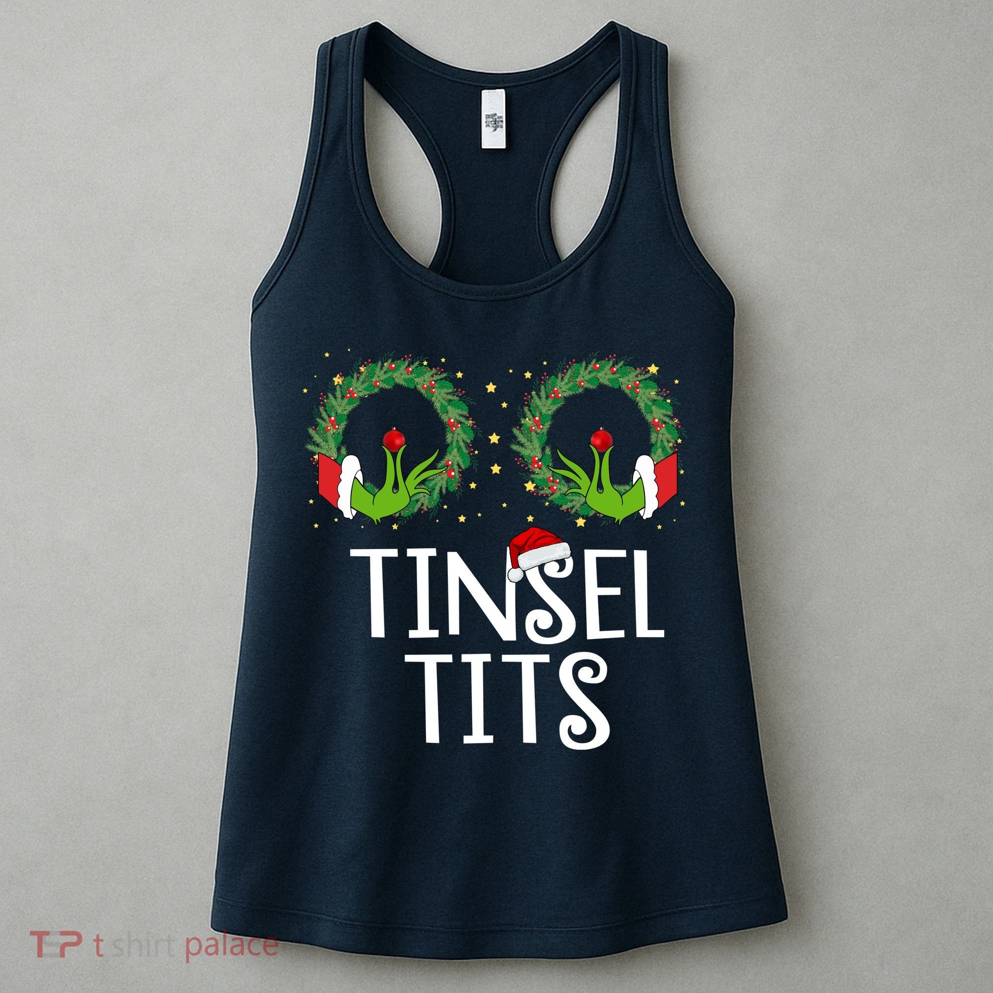 Tinsel Tits Funny Christmas Women's Tank Top