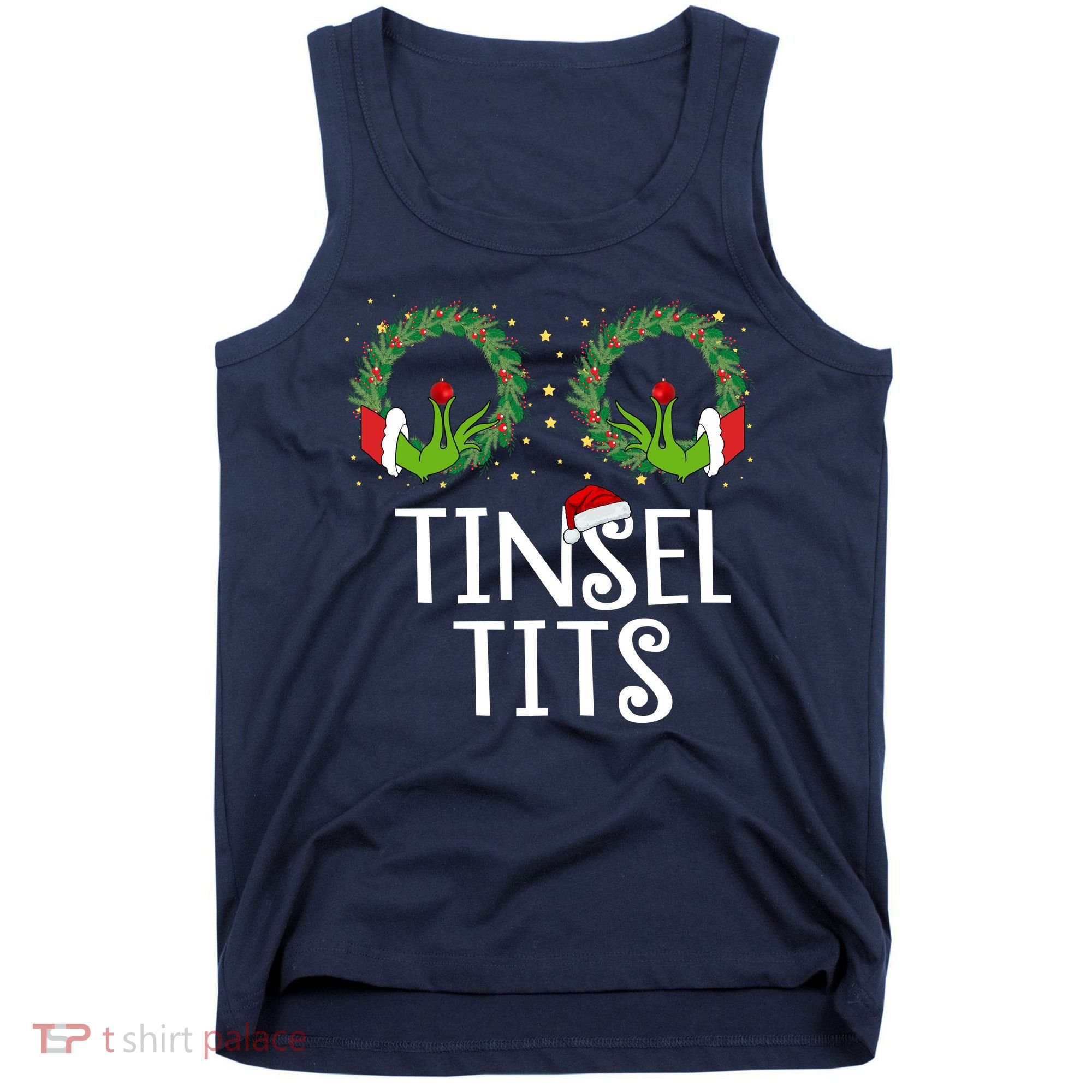Tinsel Tits Funny Christmas Tank Top
