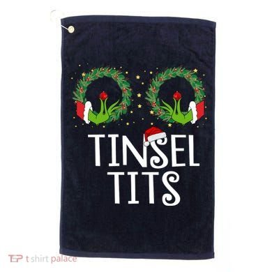 Tinsel Tits Funny Christmas Golf Towel