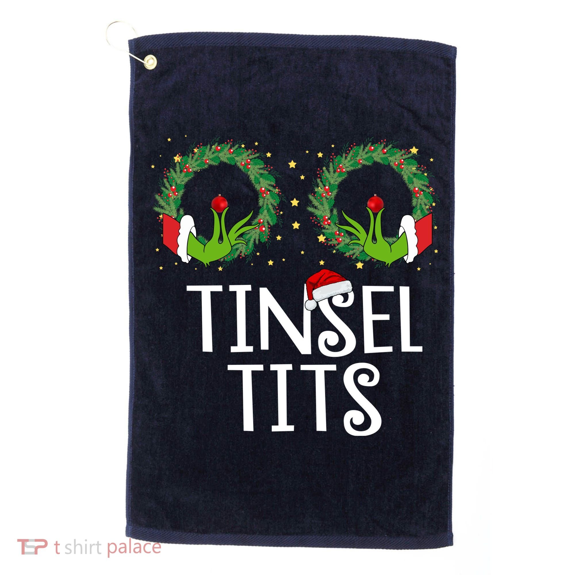 Tinsel Tits Funny Christmas Golf Towel