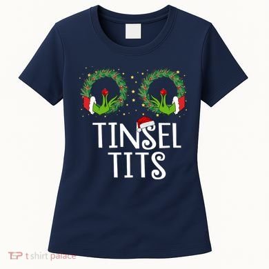 Tinsel Tits Funny Christmas Women's T-Shirt