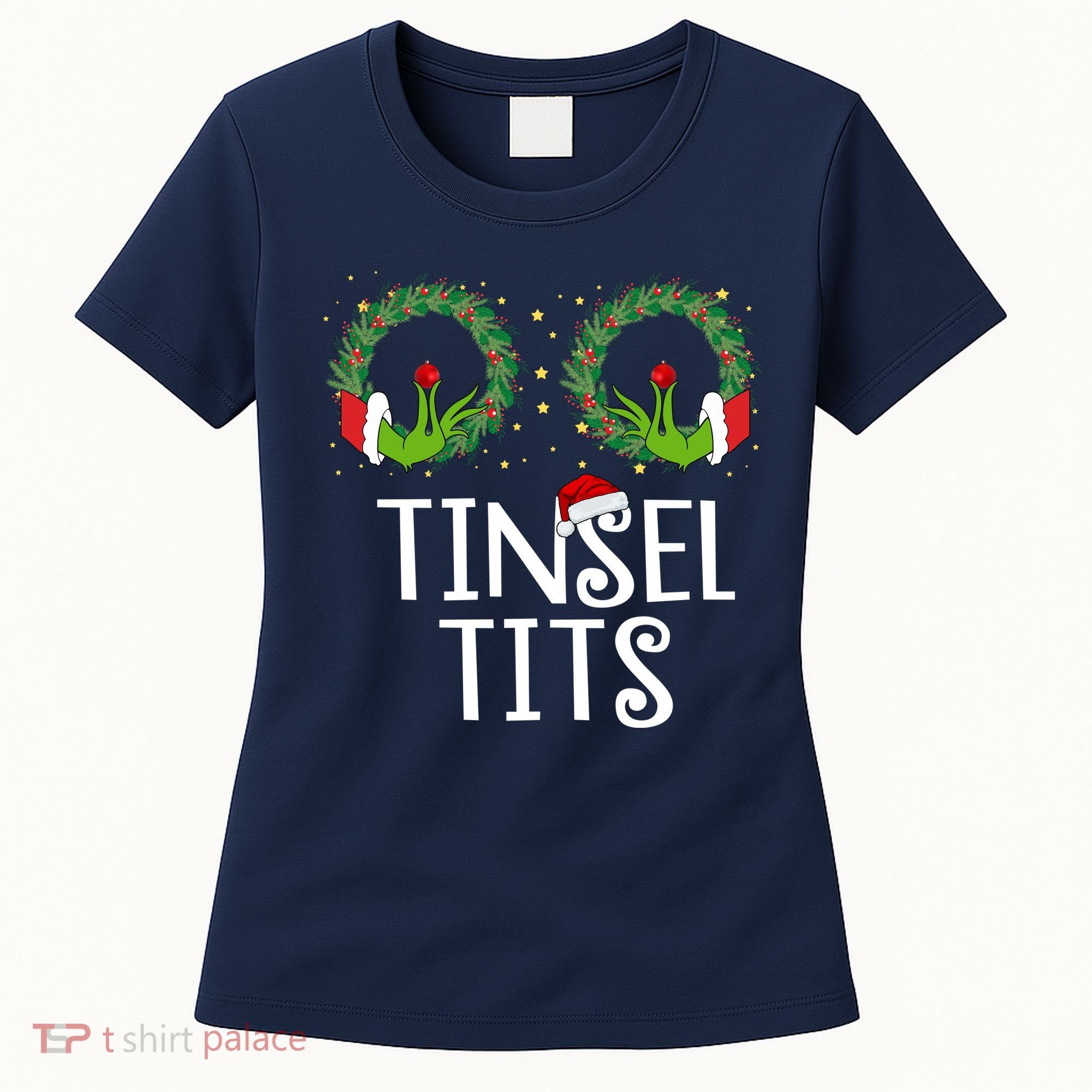 Tinsel Tits Funny Christmas Women's T-Shirt
