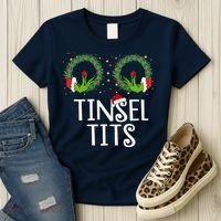 Tinsel Tits Funny Christmas Women's T-Shirt thumb 3