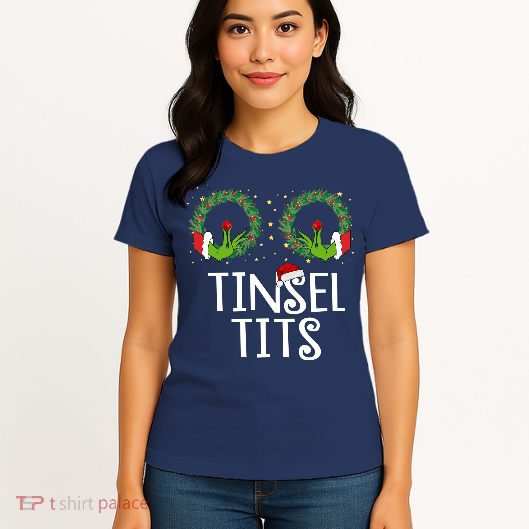 Tinsel Tits Funny Christmas Women's T-Shirt