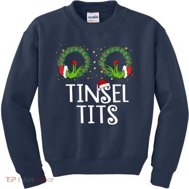Tinsel Tits Funny Christmas Kids Sweatshirt