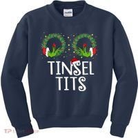 Tinsel Tits Funny Christmas Kids Sweatshirt thumb 0