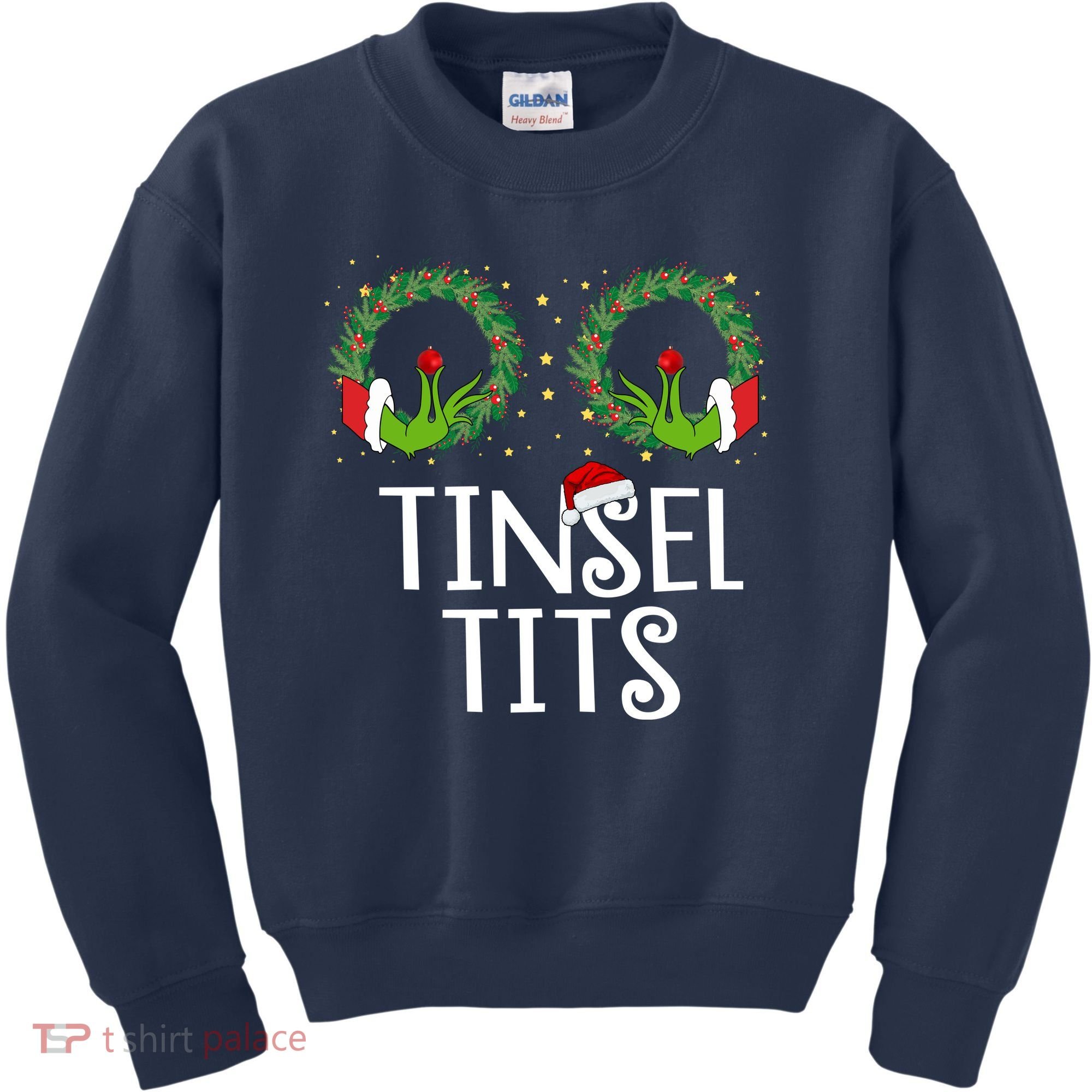 Tinsel Tits Funny Christmas Kids Sweatshirt