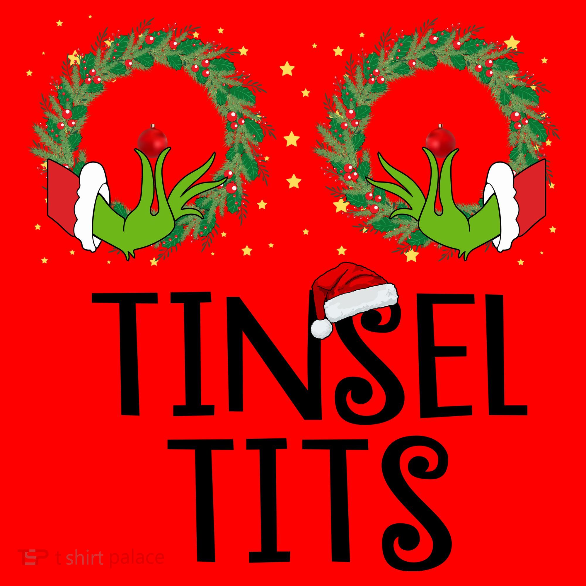 Tinsel Tits Funny Christmas Santa Hat
