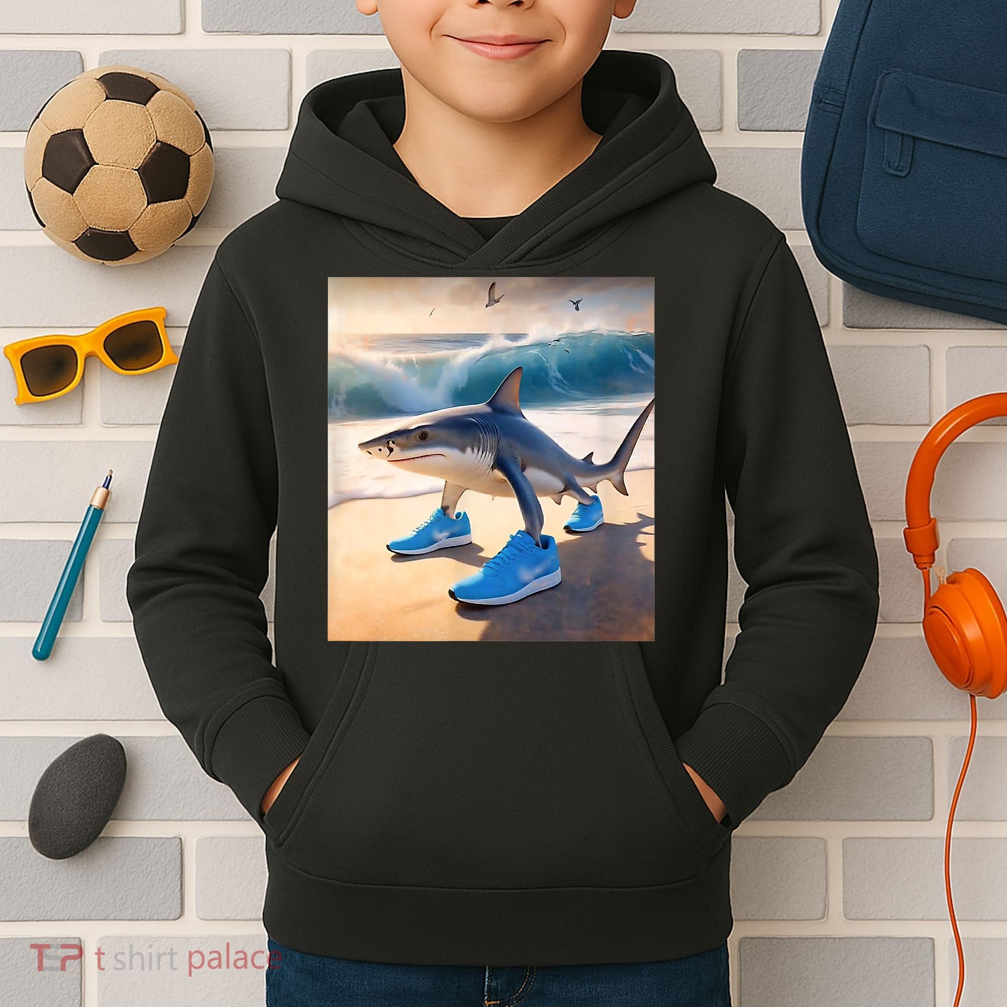 Tralalero Tralala Funny Gen Alpha Shark Meme  Kids Hoodie