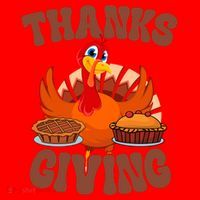 Thanksgiving Turkey Festive Holiday Santa Hat thumb 1