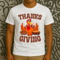 Thanksgiving Turkey Festive Holiday T-Shirt thumb 3