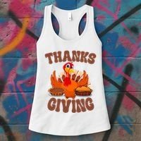 Thanksgiving Turkey Festive Holiday Women's Tank Top thumb 3