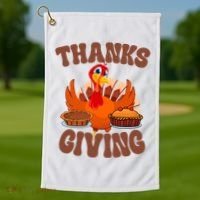 Thanksgiving Turkey Festive Holiday Golf Towel thumb 1