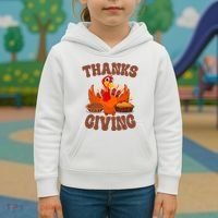 Thanksgiving Turkey Festive Holiday Kids Hoodie thumb 3