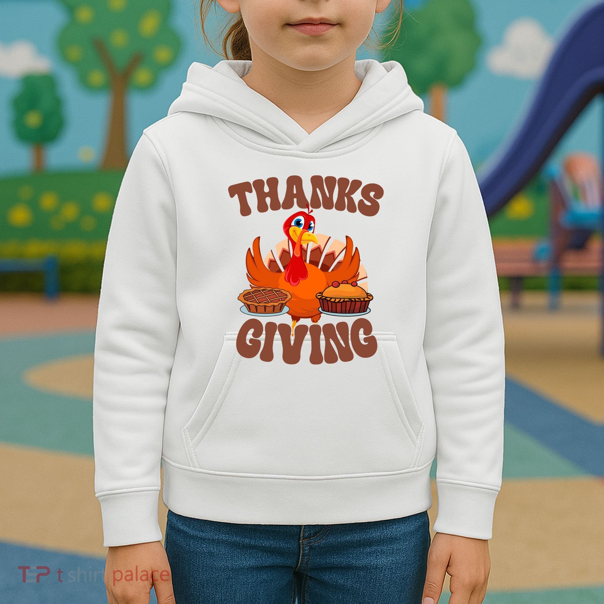 Thanksgiving Turkey Festive Holiday Kids Hoodie