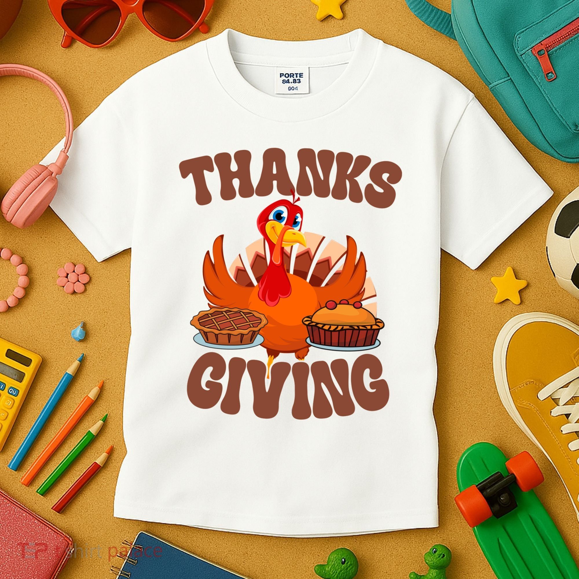 Thanksgiving Turkey Festive Holiday Kids T-Shirt