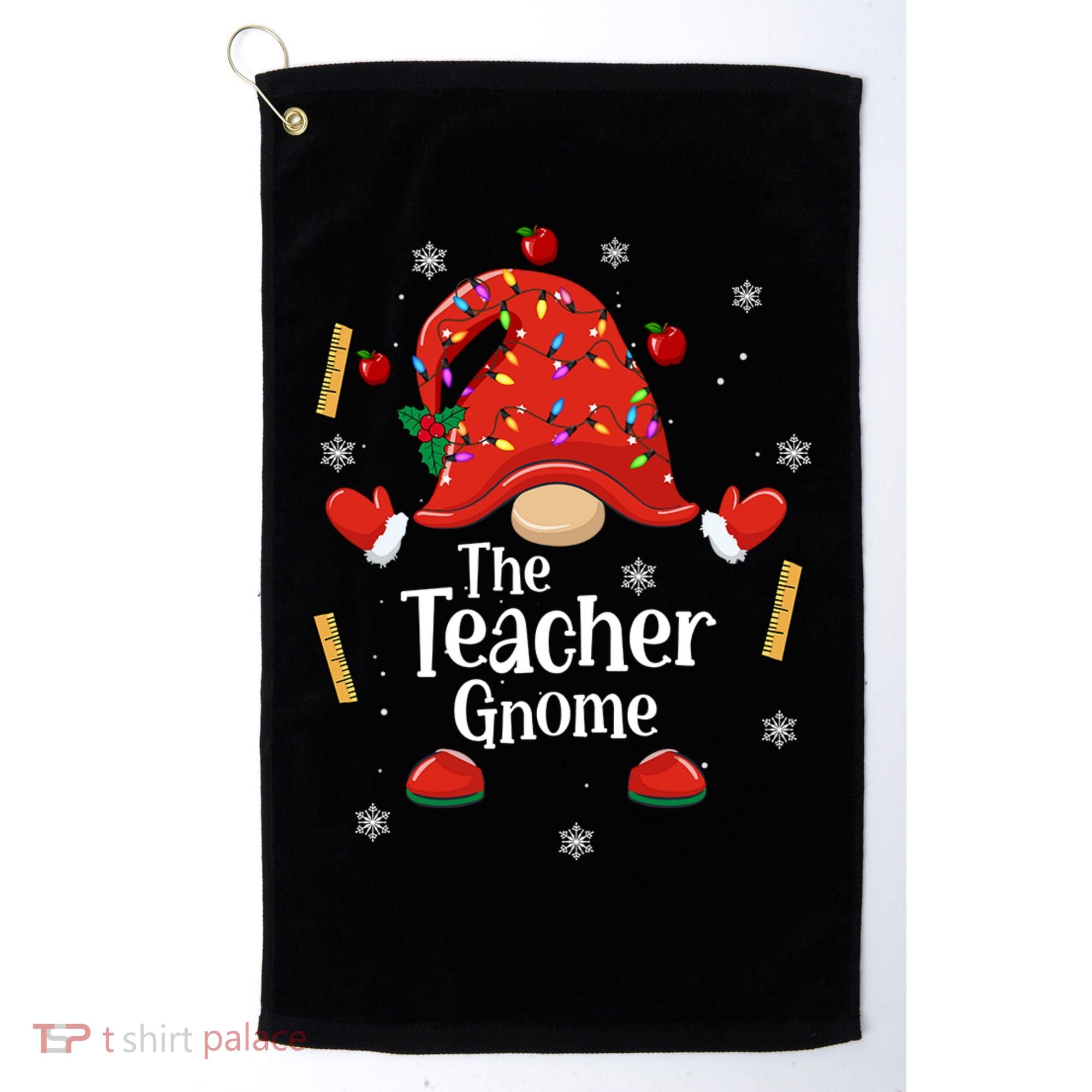 The Teacher Gnome Holiday Festive Golf Towel