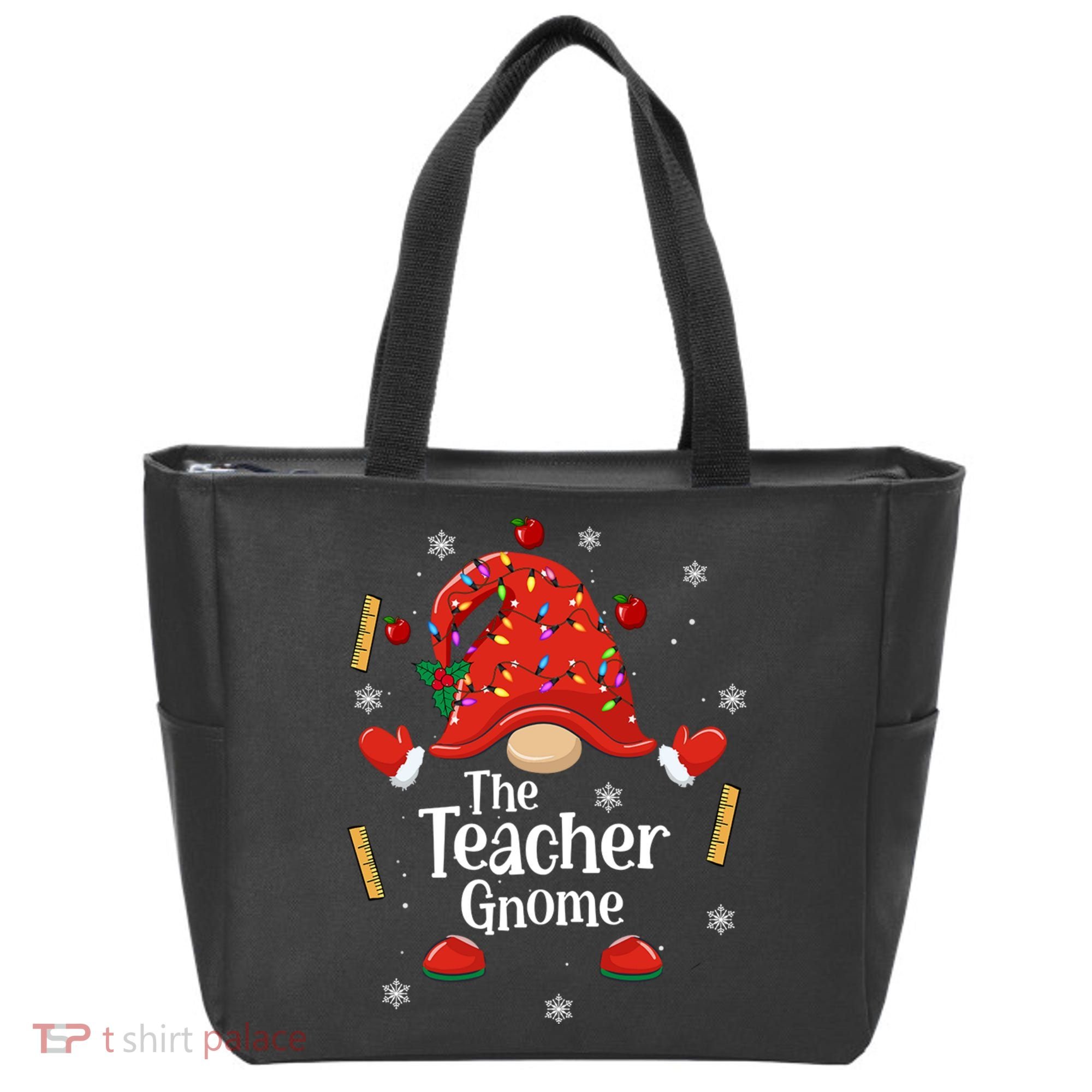 The Teacher Gnome Holiday Festive Tote Bag