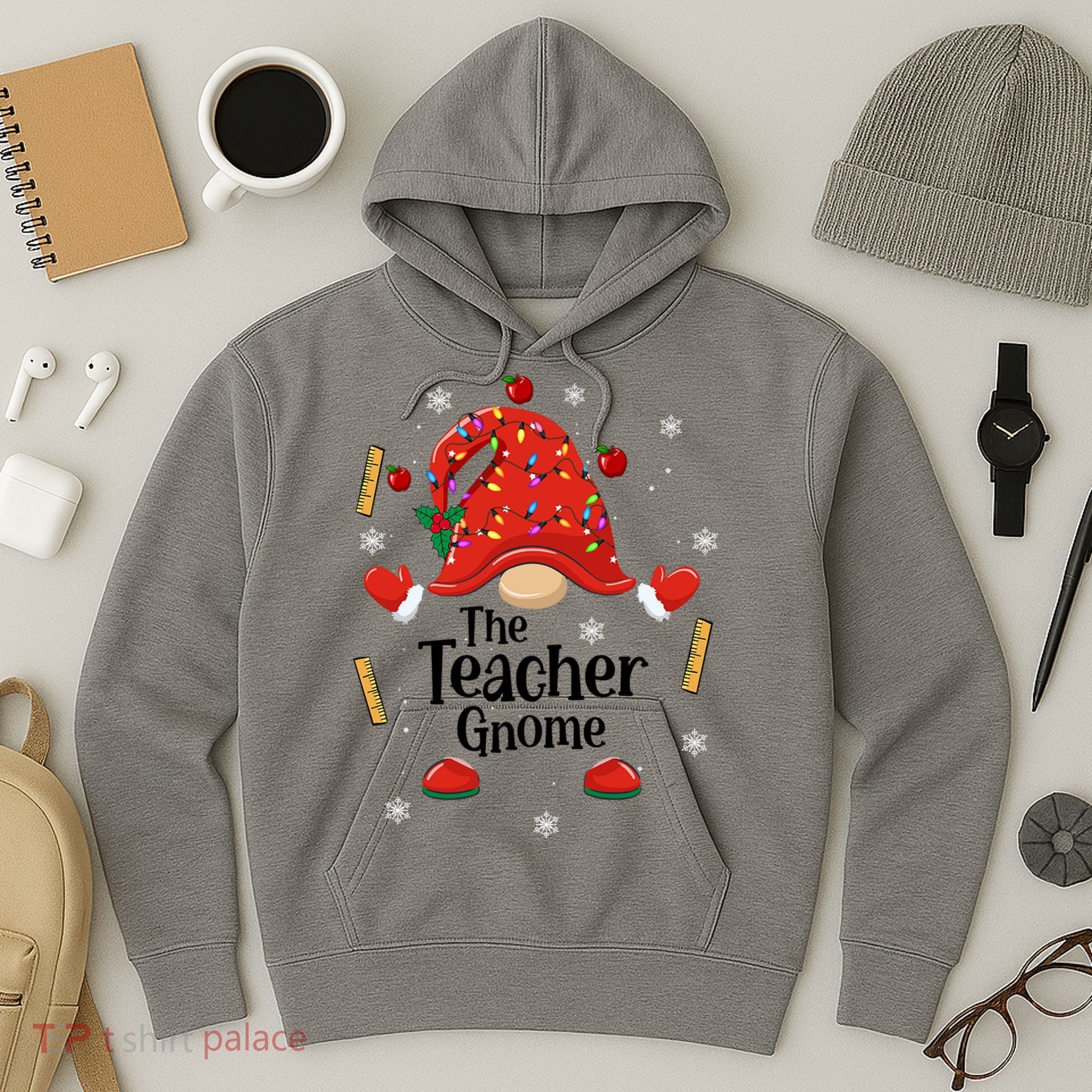 The Teacher Gnome Holiday Festive Hoodie