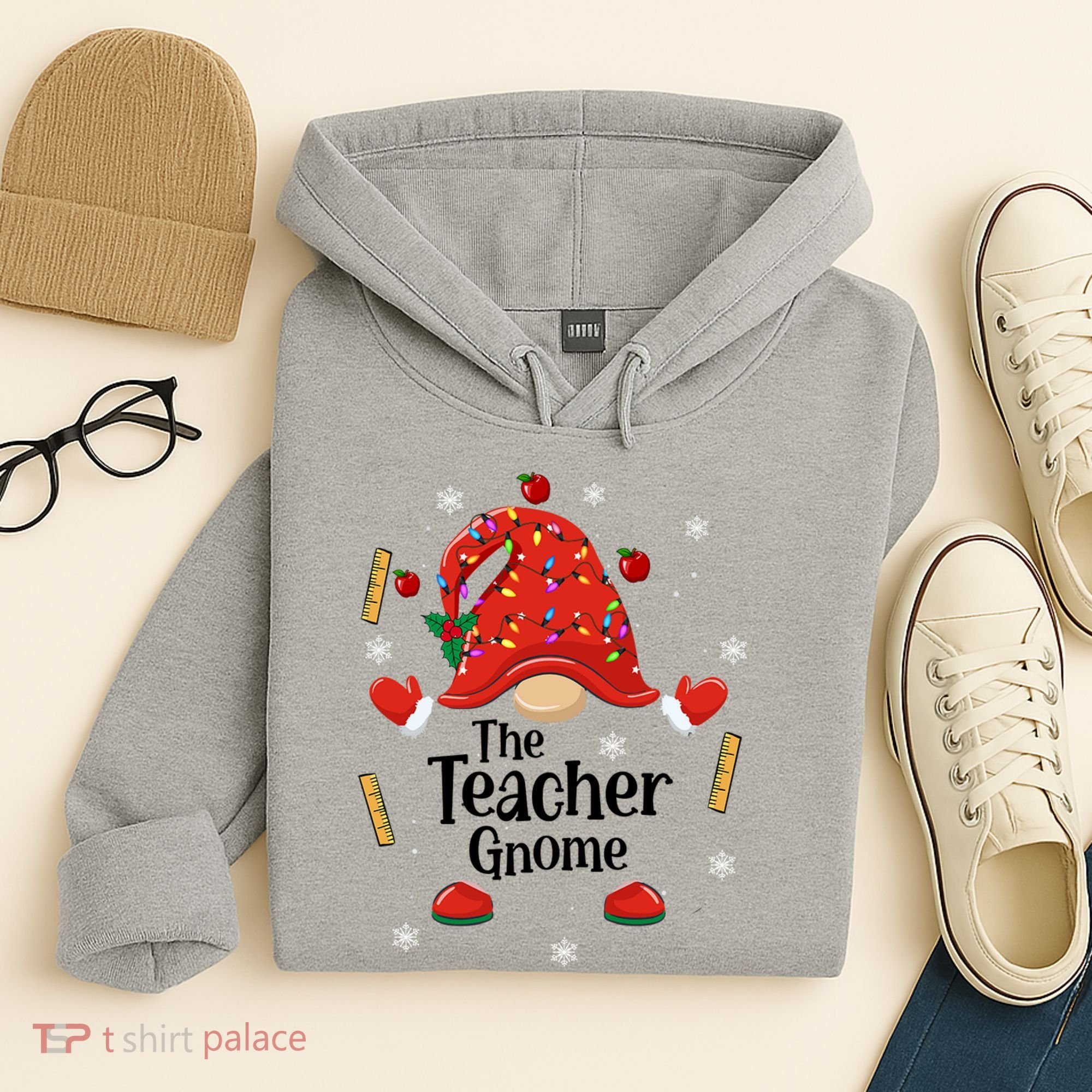 The Teacher Gnome Holiday Festive Hoodie