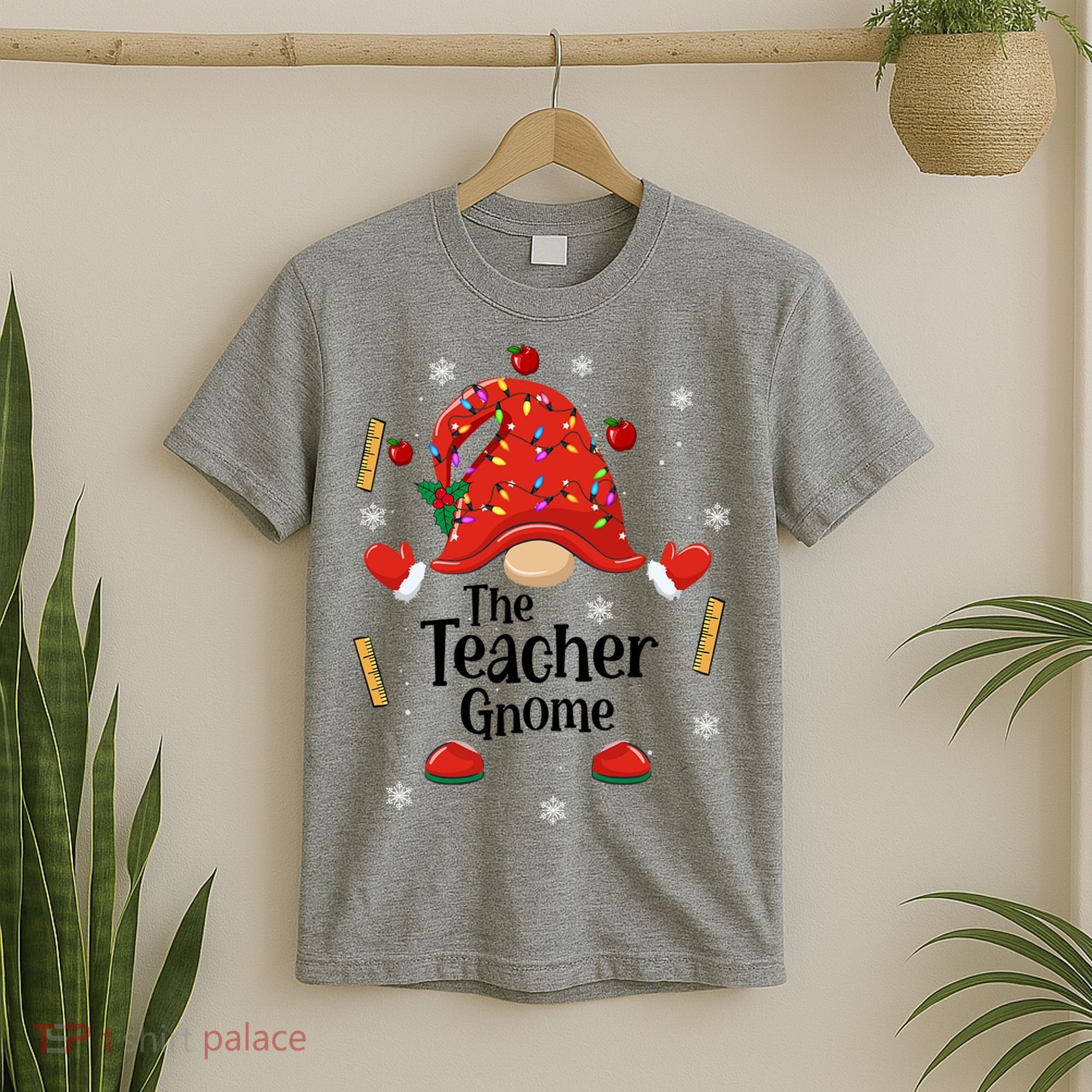 The Teacher Gnome Holiday Festive T-Shirt