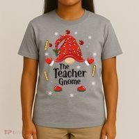 The Teacher Gnome Holiday Festive T-Shirt thumb 4