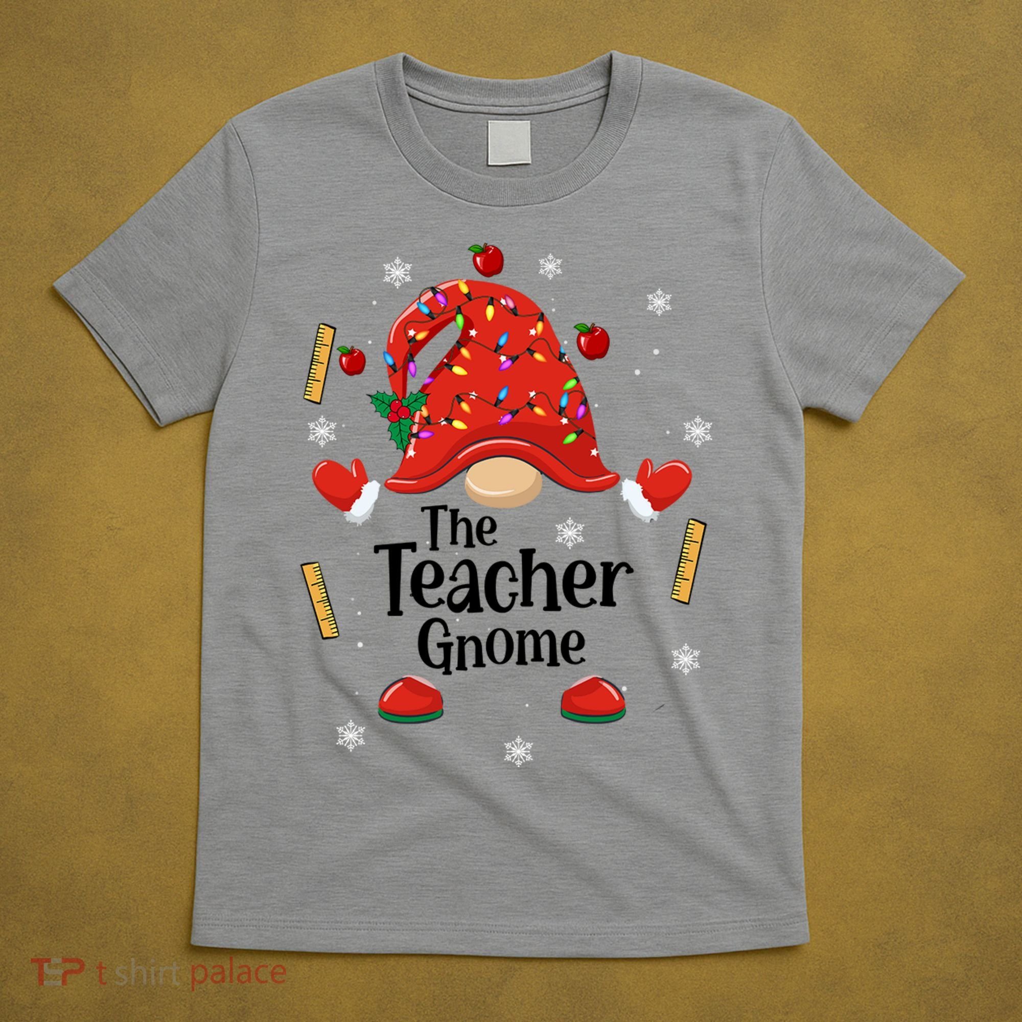 The Teacher Gnome Holiday Festive T-Shirt