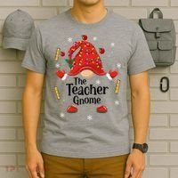 The Teacher Gnome Holiday Festive T-Shirt thumb 6
