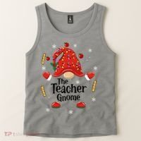 The Teacher Gnome Holiday Festive Tank Top thumb 2