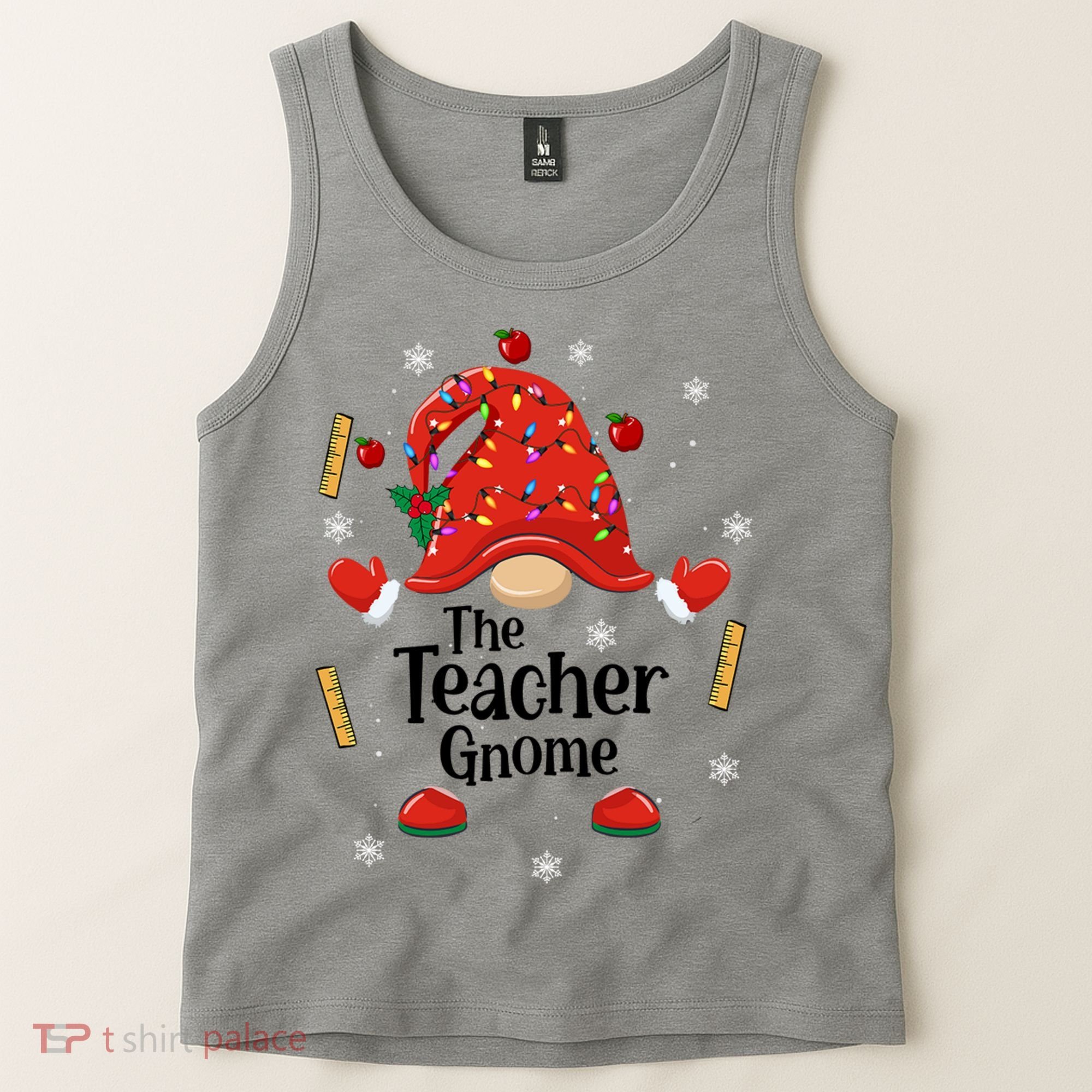 The Teacher Gnome Holiday Festive Tank Top
