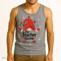 The Teacher Gnome Holiday Festive Tank Top thumb 3