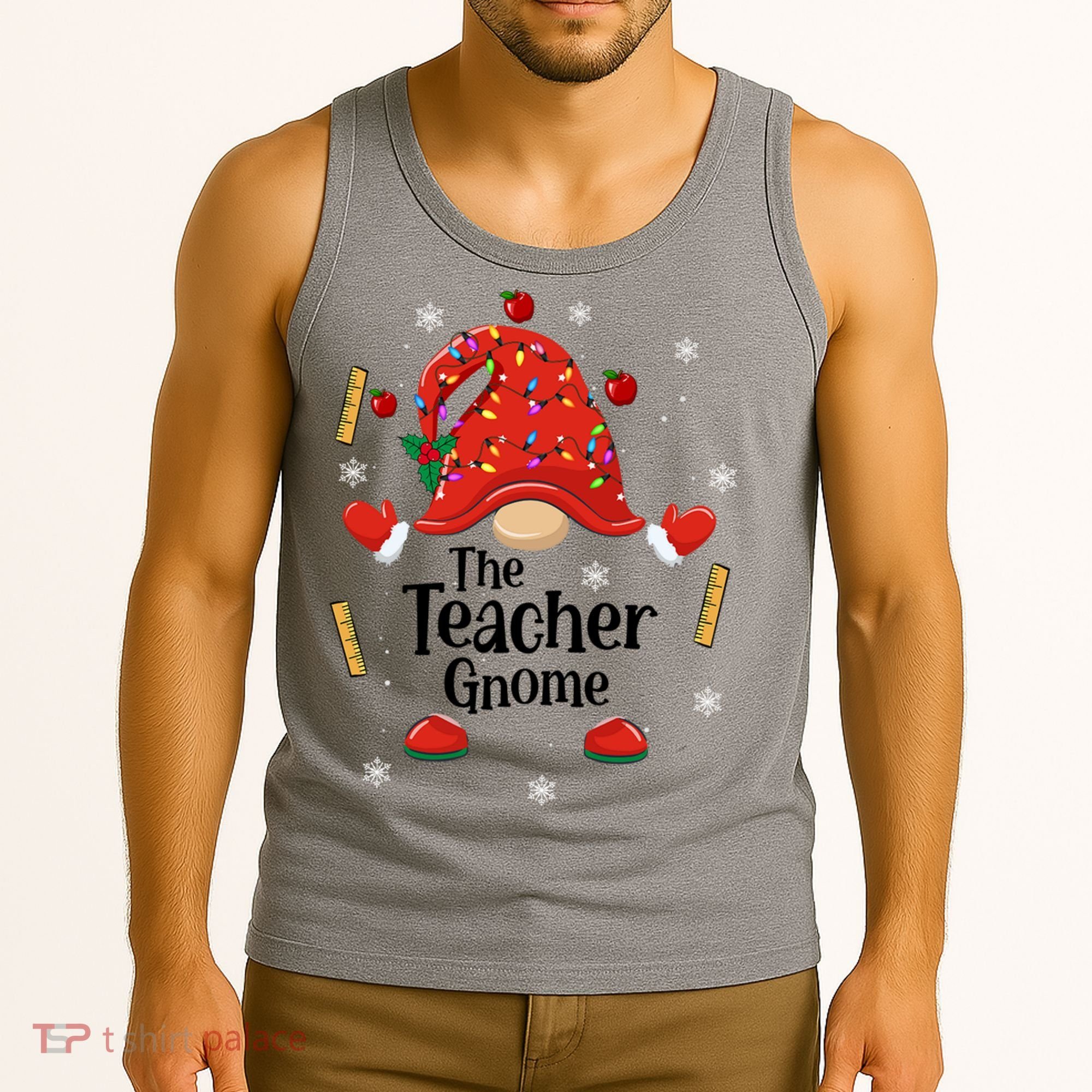 The Teacher Gnome Holiday Festive Tank Top