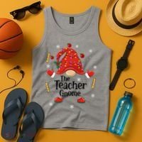 The Teacher Gnome Holiday Festive Tank Top thumb 4