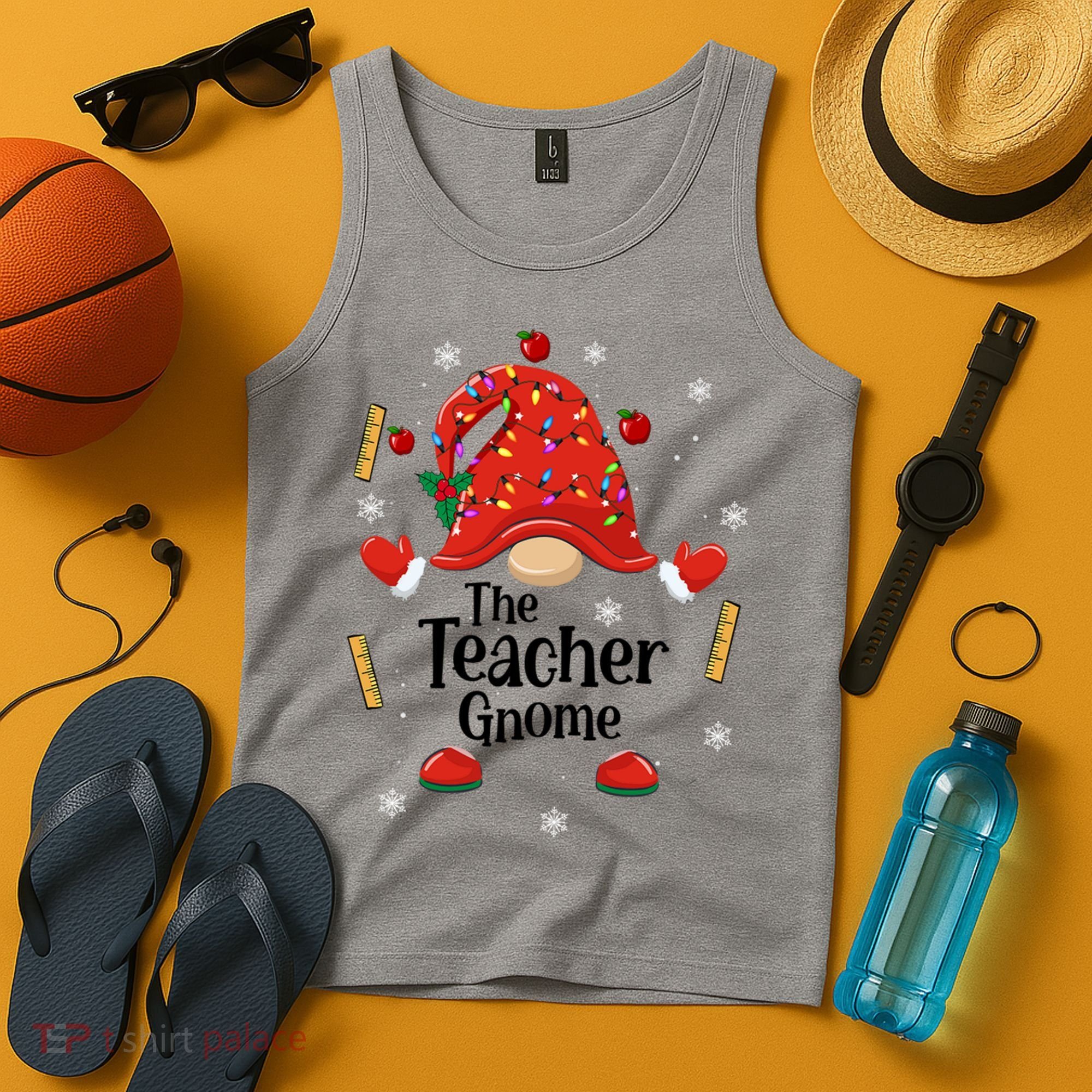 The Teacher Gnome Holiday Festive Tank Top