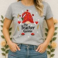 The Teacher Gnome Holiday Festive Women's T-Shirt thumb 2