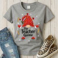 The Teacher Gnome Holiday Festive Women's T-Shirt thumb 3