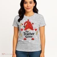 The Teacher Gnome Holiday Festive Women's T-Shirt thumb 4