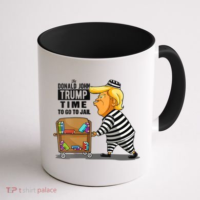 Time To Go To Jail Funny Anti Trump Coffee Mug back