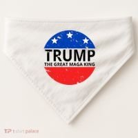 Trump The Great Maga King Logo USA-Made Doggie Bandana thumb 0
