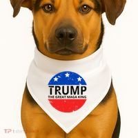 Trump The Great Maga King Logo USA-Made Doggie Bandana thumb 1
