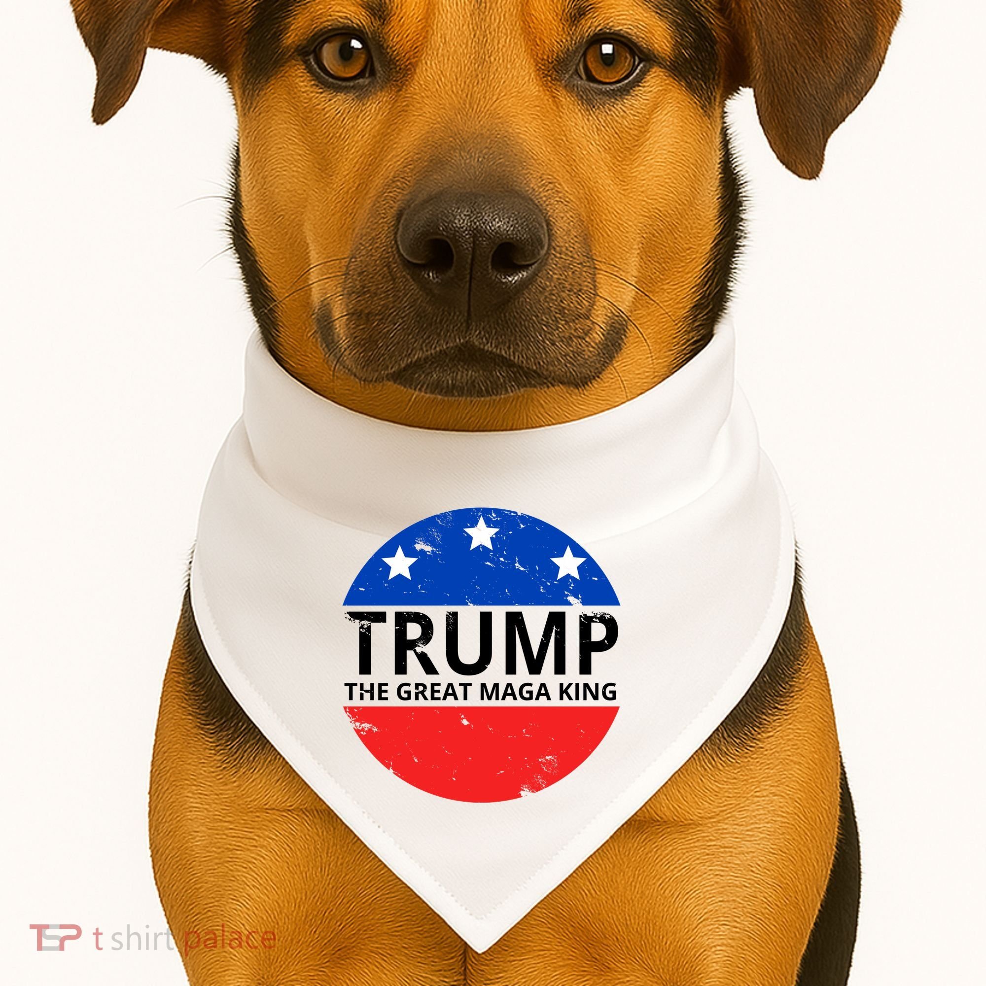 Trump The Great Maga King Logo USA-Made Doggie Bandana