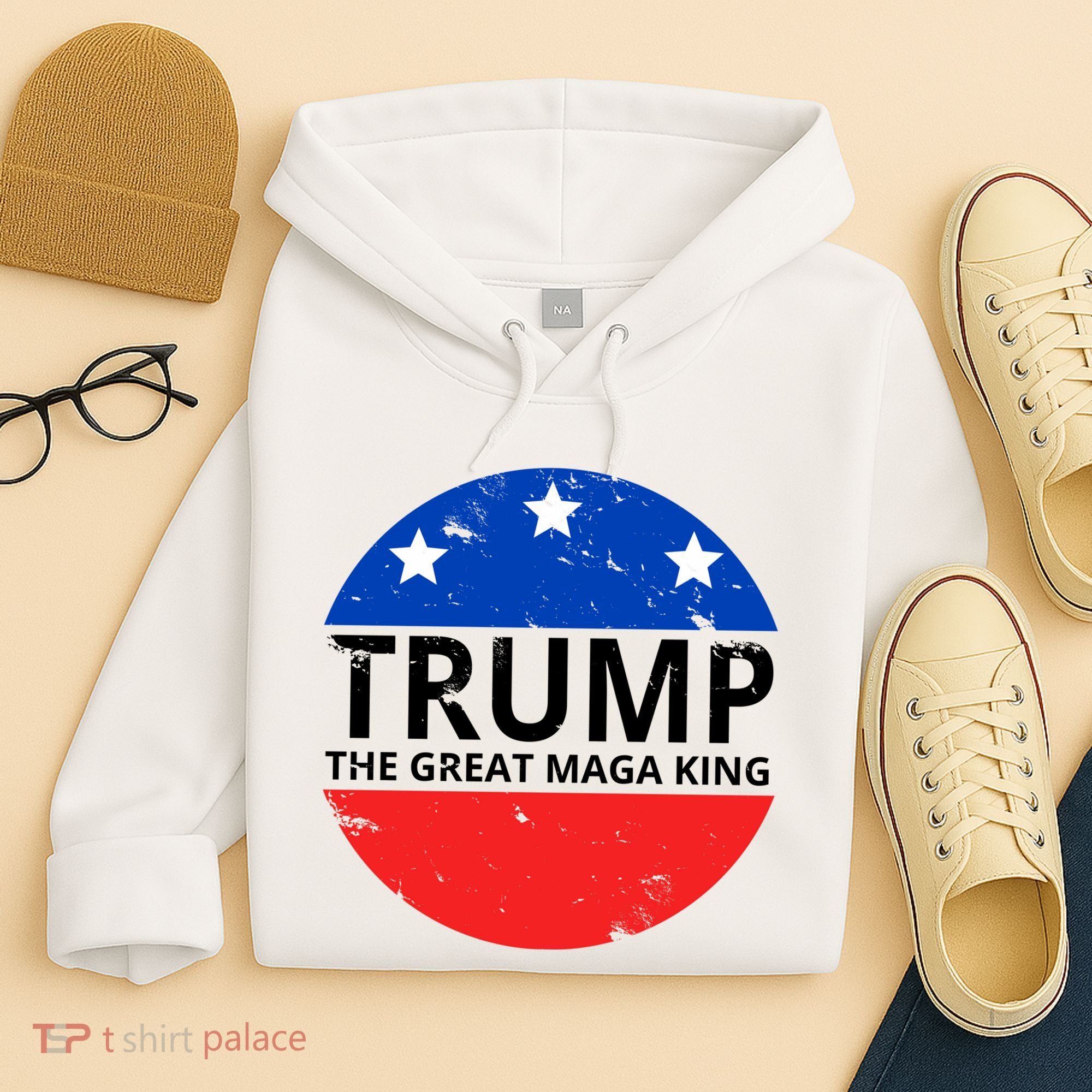 Trump The Great Maga King Logo Hoodie